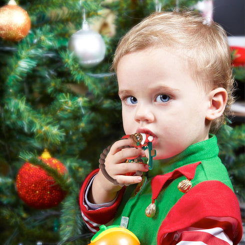 Christmas Baby Silicone Teether Christmas Tree and Bear Teething Ring Christmas Teething Toys Toddler Teething Chew