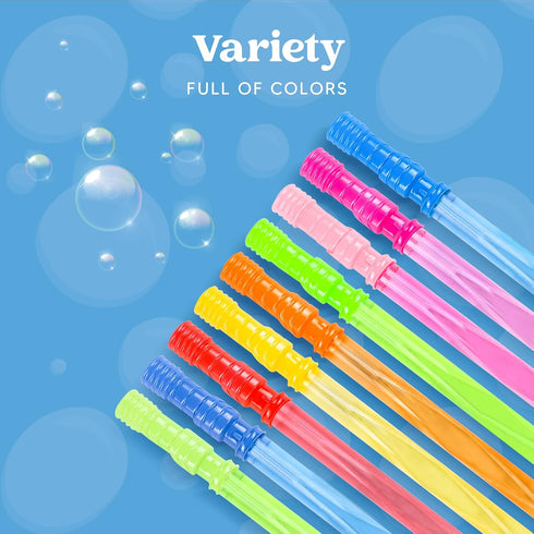 JOYIN 45 Packs Big Bubble Wand Set with Concentrated Bubble Solution Refills, 14.6" Giant Bubble Wands for Summer Fun