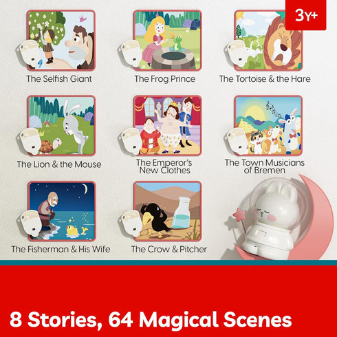 TOP BRIGHT 8 3 Story Projector for Kids, Audio Books with Stories and Music, Bedtime Story Telling Toys with Night