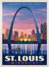 MyPuzzle St. Louis, MO Vintage Poster, Gateway Arch at Sunset, Premium 1000 Piece Jigsaw Puzzle
