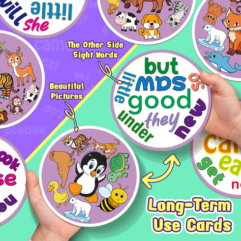 Edulok Memory Card Game, Kids Sight Word Piles Card Games, Animal Table Match Game for Toddlers, Indoor Recess Family