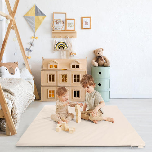 Stylish Padded Baby Play Mat for Your Boy or Girl - Extra Thick & Super Soft Vegan Leather Floor Mat Creates A Safe