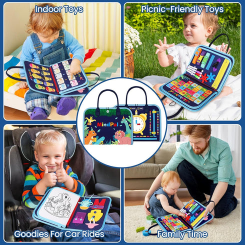 MindPal 3 3+ Busy Board, Montessori Toy for Over Year Old, Toddlers Educational Activity Developing Sensory Board