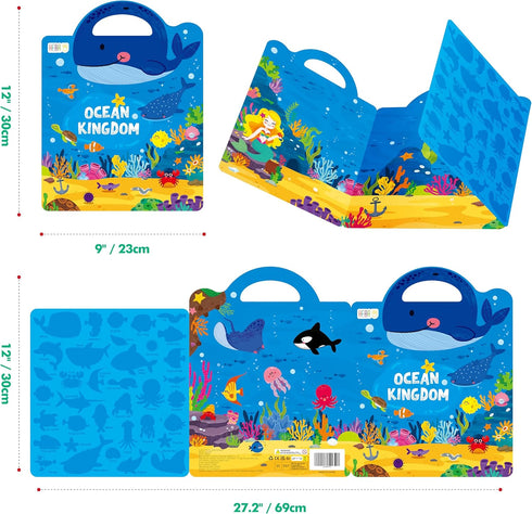 36 Reusable Jelly Sticker Book, Marine Animals Thick Jelly Stickers Waterproof Gel Clings Decals Animals Theme Matching