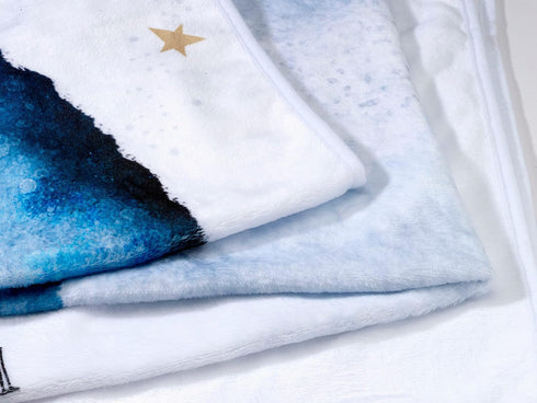 To The Moon and Back Baby Milestone Blanket - Dark Blue