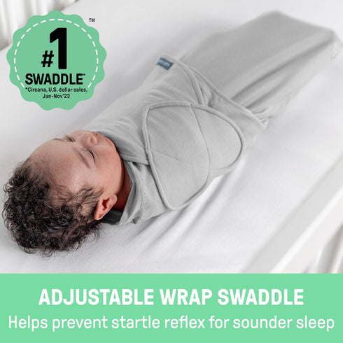 100% 0-3 1.0 1-Pack Sunset SwaddleMe by Ingenuity Monogram Collection Baby Swaddle, Cotton, Improves Sleep & Calms