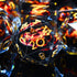 AUSTOR 7 Die DND Dice Set: 7 Pieces Red Flame Dragon Resin Dice with Case