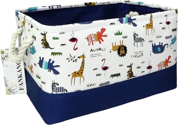 FANKANG Rectangular Laundry Basket, Nursery Storage Fabric Bin, Gift Baskets (Animals)