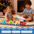 Set 3 4 5 6 Electric Train for Toddlers with Sound & Lights, Magnetic Connection Train Toys with Tracks & Road Signs