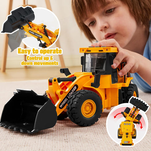 JOYIN 3-PCS Toddler Toy Construction Vehicles - Excavator, Dump Truck, Loader with Moveable Claw & Lifting Back