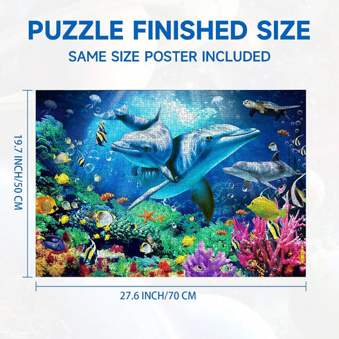 Nattork 1000 Pieces Jigsaw Puzzles for Adults, Sea World, Perfectly Fitting Pieces