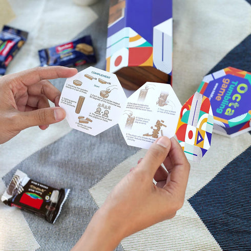 BSIRI Octa Tumbling Tower Game - Wooden Stacking Game for Kids, Adults, and Family, Ideal for Game Night, Party Games,