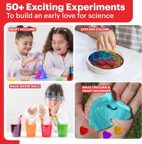 Doctor Jupiter Girls’ First Science Kit for Kids Ages 4-5-6-7-8-9-10-11-12 | Birthday Gift Ideas for 4+ Year Old Girls | STEM Learning & Educational Toys | 50+ Experiments Starter Science Series