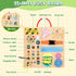 3+ MoKo Montessori Busy Board Toys for Years Old Wooden Sensory Toys Board with LED Light Up Switch, Locks, Zippers