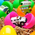 12 JOYIN Pcs Prefilled Easter Eggs with Toys, Plastic Eggs with Alloy Pull Back Cars, Easter Basket Stuffers, Party