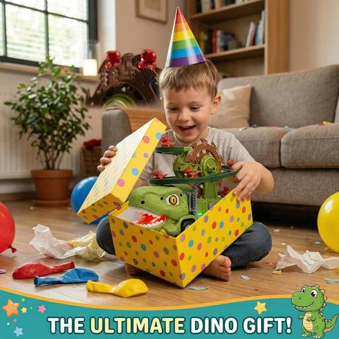 3 4 5 6 7 8, 3-in-1 3 Dinosaur Truck Toy For Kids Ages Dinosaur Truck, Sliding Little Dinos On Tracks , & Glow in Dark