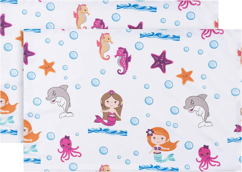 Everyday Kids 2-Pack Toddler Travel Pillowcases, 100% Soft Microfiber, 14" by 20" Fits Pillows 14x19, 13x18 or 12x16