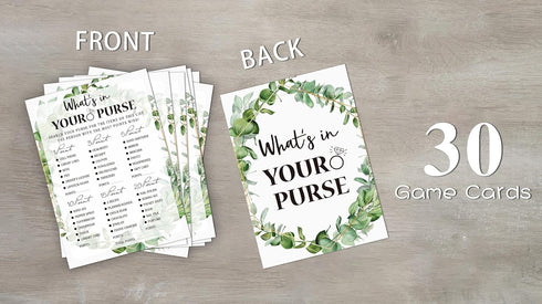 Bridal Shower Game Cards, Tropical Jungle Theme Engagement Party Cards, Set of 30 Cards (Leaf011)