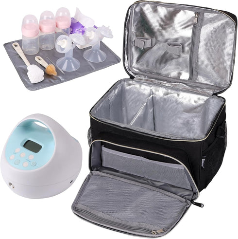Timoxi S1 S2, Pack Breast Pump Bag Fit for Spectra and Pumping Bag with Breastmilk Ice & Waterproof Mat, Perfect