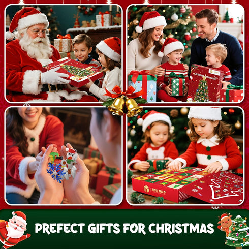 2025 Sets, 24 Packs 6+ Christmas Advent Calendar Building Christmas Ornaments Building Kit, Christmas