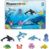 PicassoTiles Magnet Tile Building Blocks, 8 Marine Animal Action Figures Compatible Playset for Kids Toys