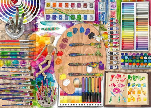 Ravensburger The Artists Palette 500-Piece Jigsaw Puzzle | Large Format for Easy