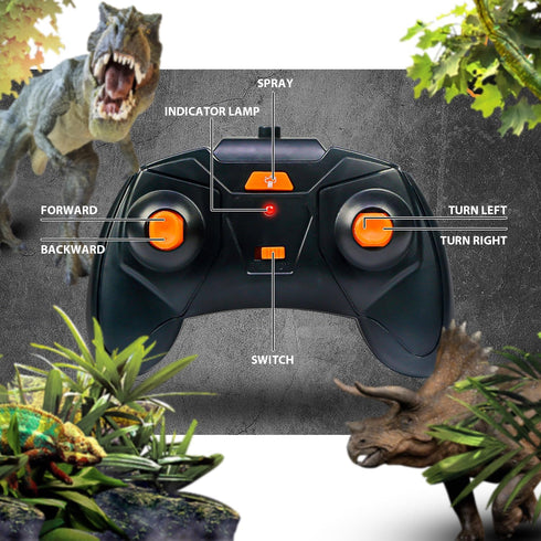 2.4GHz 3 4 5 6 7 8-12 Dinosaur Remote Control Car, RC Mega Monster Truck Toys for Toddlers, Dinosaur Toys with Light
