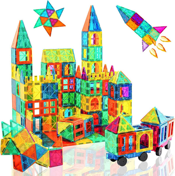 Magnetic Tiles, 96 Pcs Magnetic 3D Building Blocks - Educational Puzzle Magnets Toys for Girls Boys Ages 3+