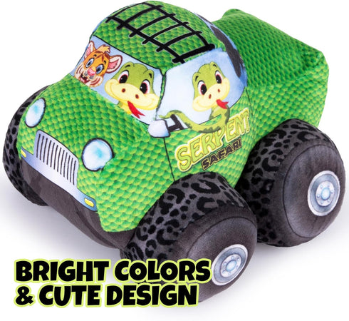 ArtCreativity 8 Inch Plush Monster Truck, Safari Design, Soft Cuddly Toy for Boys, Girls, Toddlers