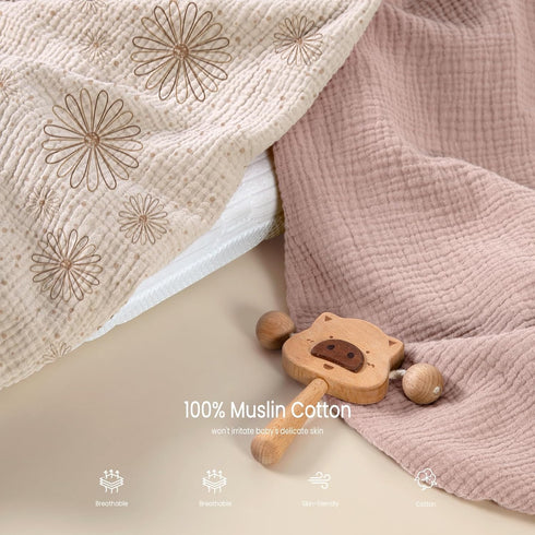 Fitted Muslin Bassinet Sheets for Baby | Soft Cotton Sheets for Boys and Girls