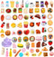 Thildani 80 Pcs Mini Food Miniature Dollhouse Accessories - 1:12 Scale Small Doll