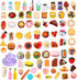 Thildani 80 Pcs Mini Food Miniature Dollhouse Accessories - 1:12 Scale Small Doll