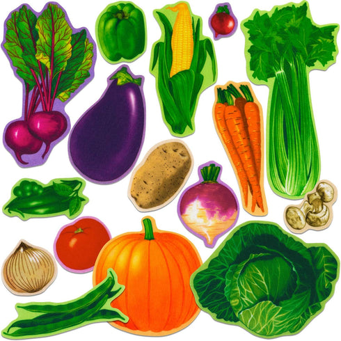 Little Folk Visuals Vegetables Precut Flannel/Felt Board Figures, 16 Pieces Set