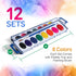 Sets Pack 12, 8 Bedwina Watercolor Paint for Kids - Bulk of Washable Water Color Paints in Palette Tray and Painting