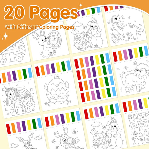 iRugosa hapfyer Set 2 4 5 6 7 8 Paint with Water Coloring Books for Toddlers - Easter Basket Stuffers Gifts - Easter