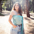 100% Ring Sling Baby Carrier - USA Lab Tested, Natural Cotton Muslin, Breathable & Ergonomic Ring Sling Grey Turquoise