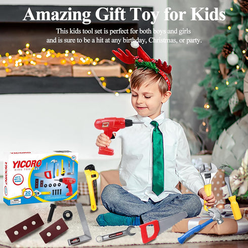 Kids Tool Set – 20 PCS Toy Tools with Drill, Pretend Play Toys for Ages 3-8, Boy Toys