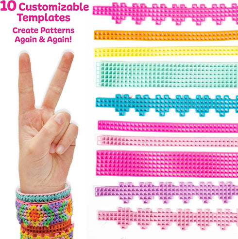 Just My Style Fashion Punch Style & Stitch Loom, Friendship Bracelet Kit for Jewelry Making, Great for Kids Arts &