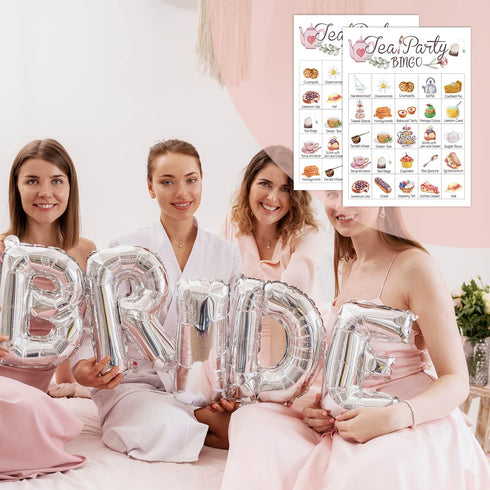 Tea Party Bingo Game - 24 Players Bingo for Teenagers, School Party, Birthday, and Garden Tea Bridal Party