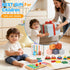 FlufiFiea 6-18 5-in-1 Set 1-3 Baby Toys for Months, Montessori Educational Toy with Soft Teething Toy Stacking Blocks