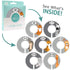 Safari Nursery Closet Size Dividers - 7X for Baby Clothes, Elephant Giraffe Zebra Lion Monkey Decor (Grey)