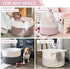 21.7" 21.7" 13.8", INDRESSME XXXLarge Storage Basket with Handle, Pink Laundry Basket for Nursery Stuffed Animal