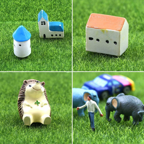 36 6 6 Inches Elcoho Pieces Fake Grass for Crafts Fairy Garden x Artificial Garden Grass for Miniature Ornament