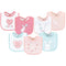 Hudson Baby Unisex Baby Cotton Terry Drooler Bibs with Fiber Filling, Bunny,