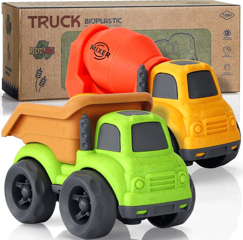 Toddler Toys for 1 Year Old Boy, Dump Truck and Mixer Cement, BPA Free Outdoor Toys for Toddlers 1-3