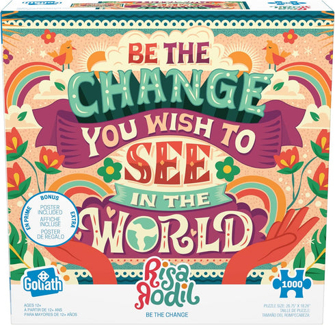 Goliath Risa Rodil 1000-Piece Puzzle - Be The Change in The World with Poster, Completed Size 26.75 x 18.26 Inches