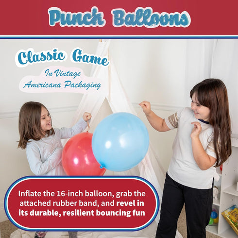 Way Back Toys Punch Balloon Set of 2, Novelty Family Fun Game for Ages 5 and Up