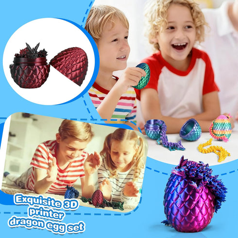 16PCS 3D Set Printed Dragon Eggs with Dragon Inside, Articulated Dragon Fidget Toys for Desk Decor, Birthday Gift