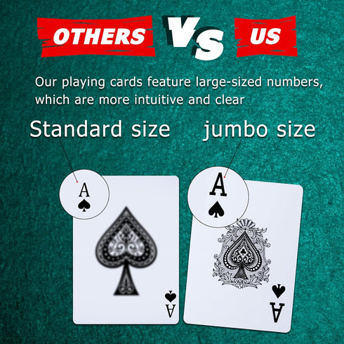 32 Pack,Standard FURWEY Playing Cards Index,Red and Blue Backs,Large Digital Printing is Easy to Read,BlackjackEuchre