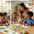 3 150 otters Wooden Pattern Blocks Shapes for Kids, Geometric Tangram Puzzle with Activity Cards, PCS Educational Toy